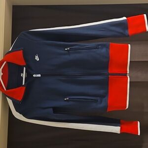 Nike Women's jacket, small, zip-up ,red, white and blue USA EUC Athletic